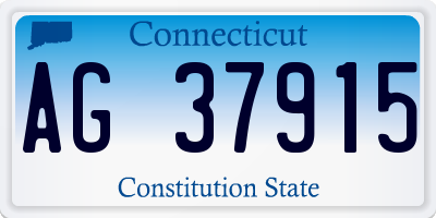 CT license plate AG37915