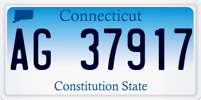 CT license plate AG37917