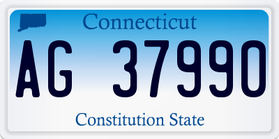 CT license plate AG37990
