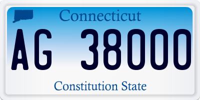 CT license plate AG38000