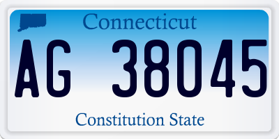 CT license plate AG38045