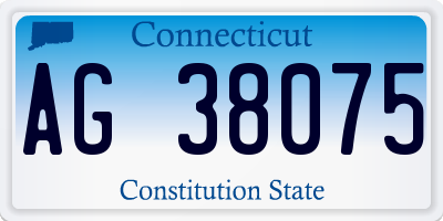 CT license plate AG38075
