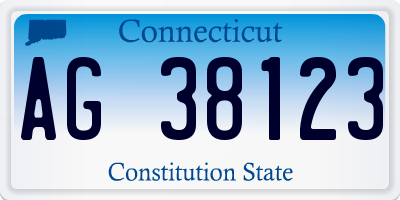 CT license plate AG38123