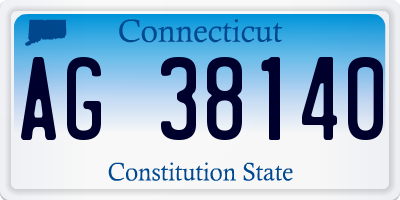 CT license plate AG38140