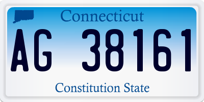CT license plate AG38161