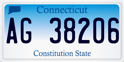 CT license plate AG38206