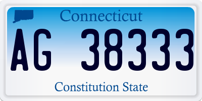 CT license plate AG38333