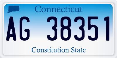 CT license plate AG38351