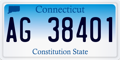 CT license plate AG38401