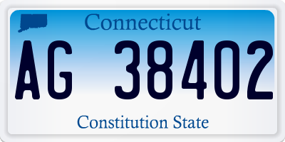 CT license plate AG38402