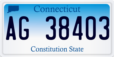 CT license plate AG38403