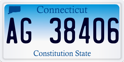 CT license plate AG38406