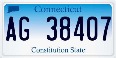 CT license plate AG38407