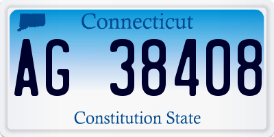 CT license plate AG38408