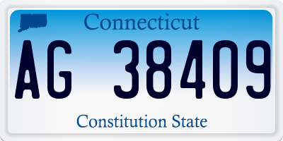 CT license plate AG38409