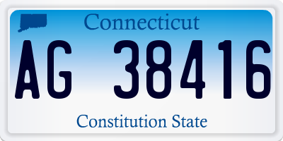 CT license plate AG38416