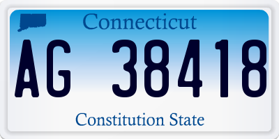 CT license plate AG38418