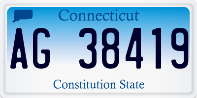 CT license plate AG38419