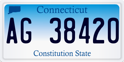 CT license plate AG38420