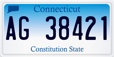 CT license plate AG38421