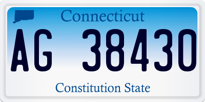 CT license plate AG38430