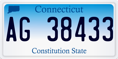 CT license plate AG38433