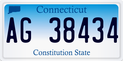 CT license plate AG38434