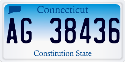 CT license plate AG38436