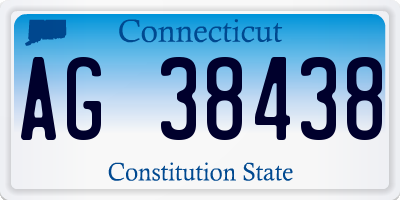 CT license plate AG38438