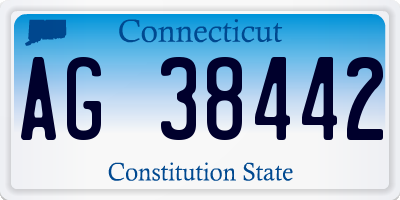 CT license plate AG38442