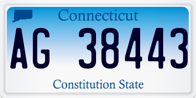 CT license plate AG38443