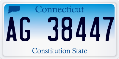 CT license plate AG38447