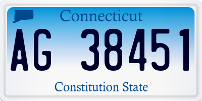 CT license plate AG38451