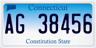 CT license plate AG38456