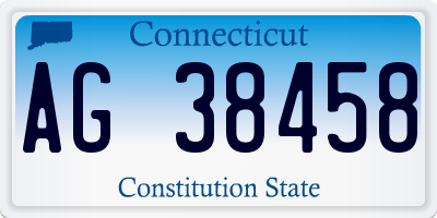 CT license plate AG38458