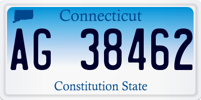 CT license plate AG38462