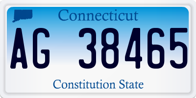 CT license plate AG38465