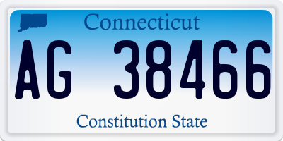 CT license plate AG38466