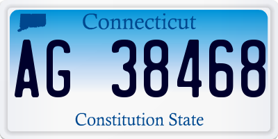 CT license plate AG38468