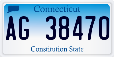 CT license plate AG38470