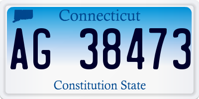 CT license plate AG38473