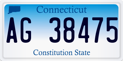 CT license plate AG38475