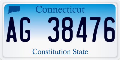 CT license plate AG38476