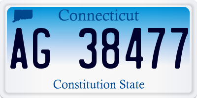 CT license plate AG38477