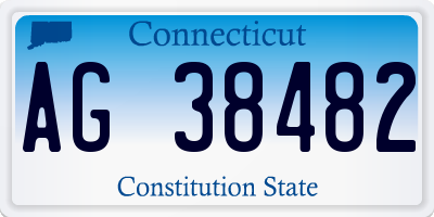 CT license plate AG38482