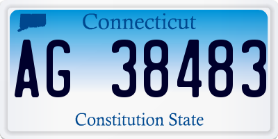 CT license plate AG38483