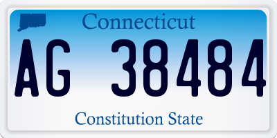 CT license plate AG38484