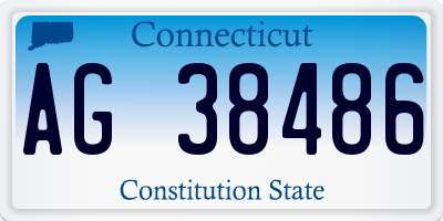 CT license plate AG38486