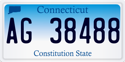 CT license plate AG38488