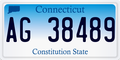 CT license plate AG38489